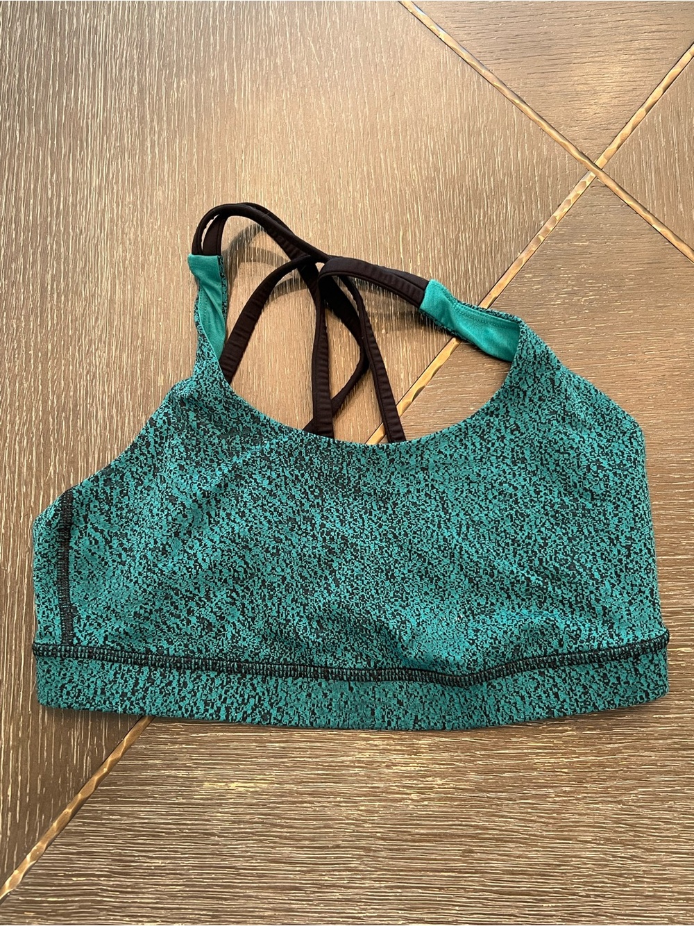 lululemon athletica Teal Textured Strappy Sports Bra without padding
